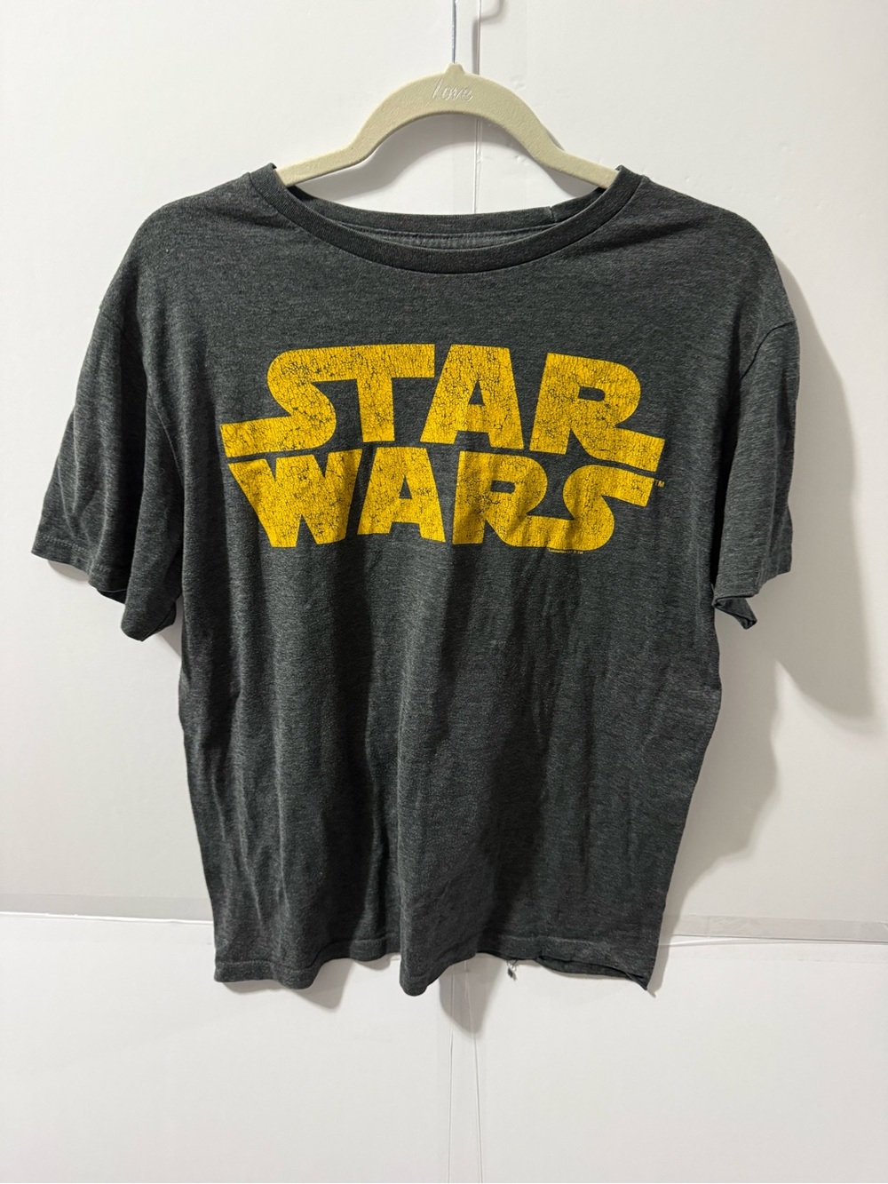 Star Wars Graphic Tee in Charcoal with Yellow Logo